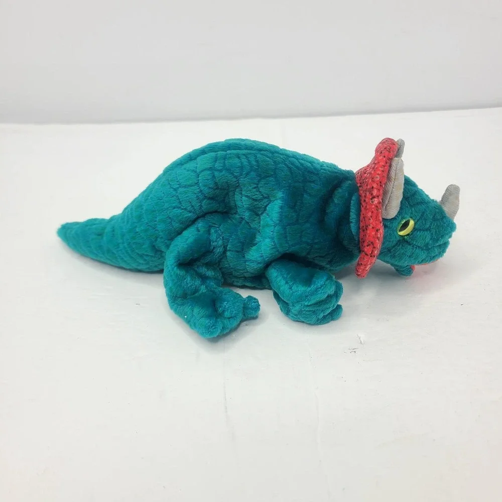 TY Beanie Baby Triceratops Hornsly Dinosaur Dino Bean Bag Plush Stuffed Toy 2000